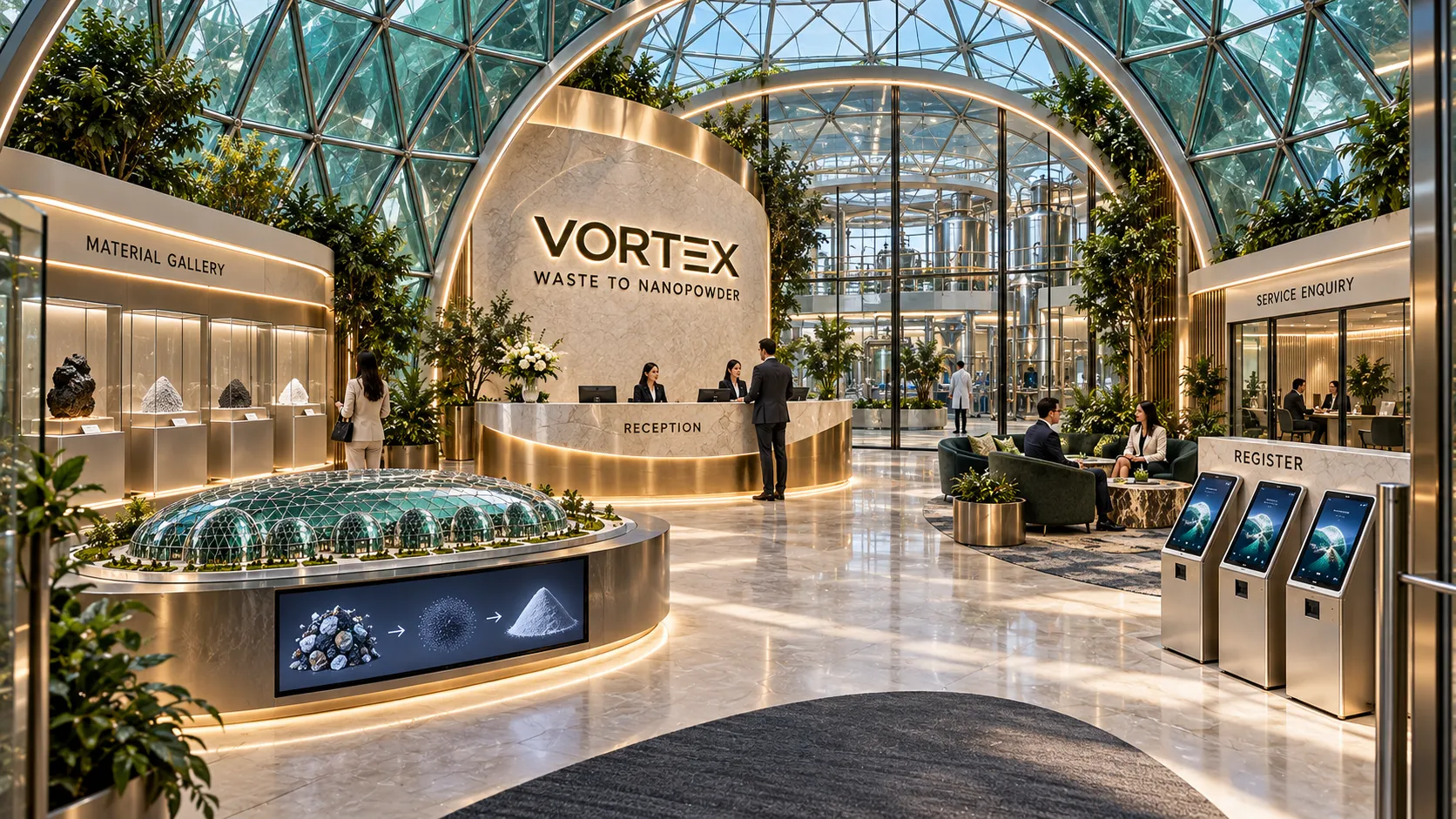 VORTEX — Waste to NanoPowder exhibition hall
