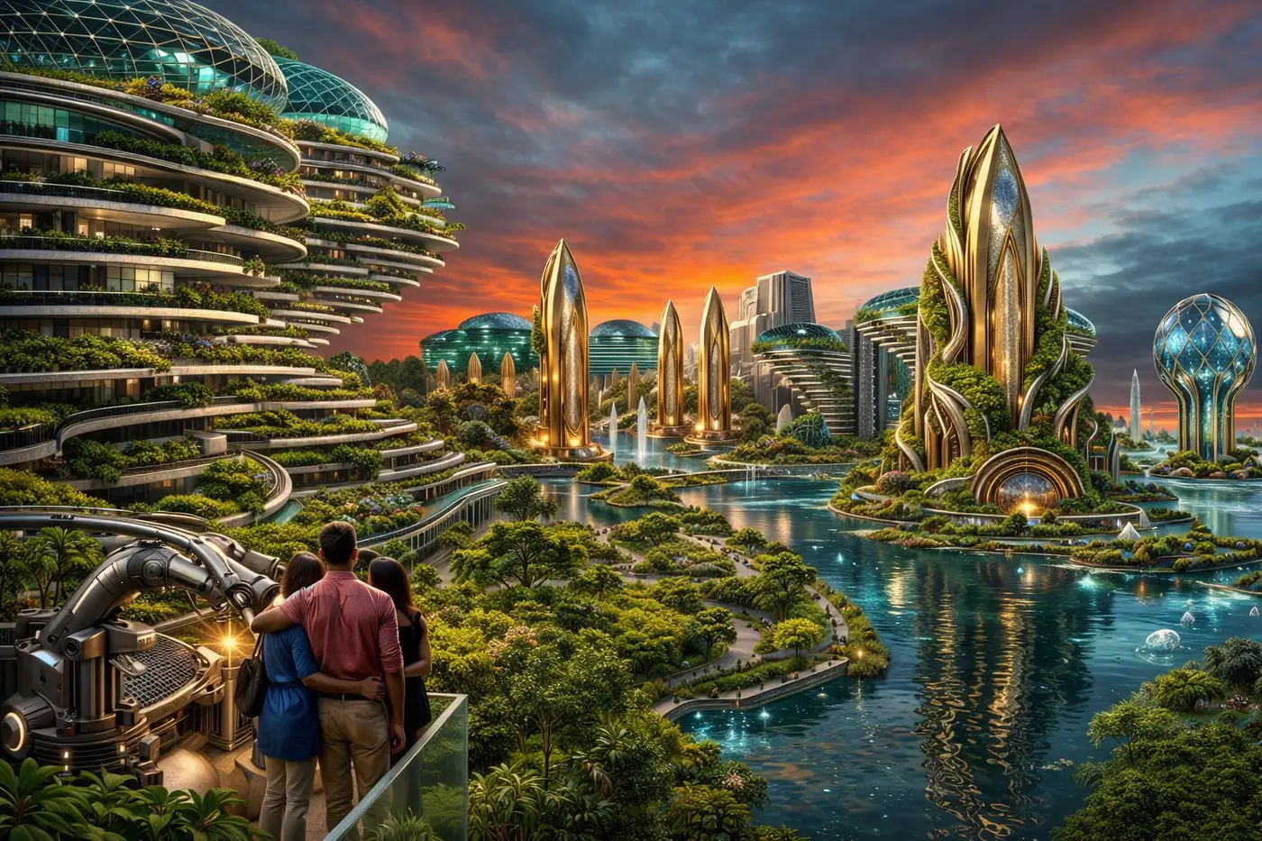 The masterplan realised: lagoon parks and green blocks